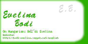 evelina bodi business card